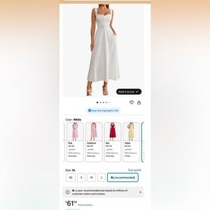 White corset midi dress